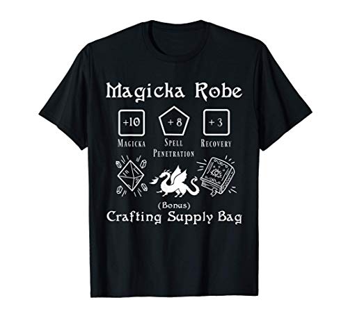 Magicka Robe RPG. Retro Role-Playing, Table, MMO Online Game Camiseta