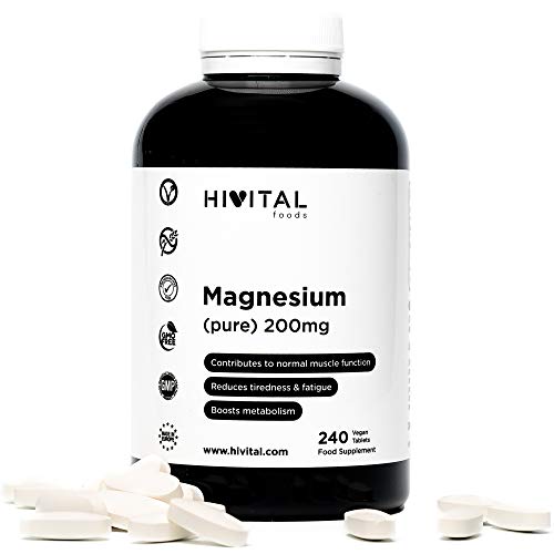 Magnesio puro 200 mg procedente de Citrato de Magnesio | 240 comprimidos (Suministro para 8 meses) | Mejora los sistemas muscular y nervioso, reduce el cansancio y la fatiga, y activa el metabolismo.