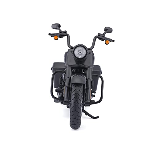 Maisto Harley-Davidson Road King Special - Modelo de Moto 1:12, Horquilla giratoria, Caballete Lateral móvil, 20 cm, Color Negro (532336)