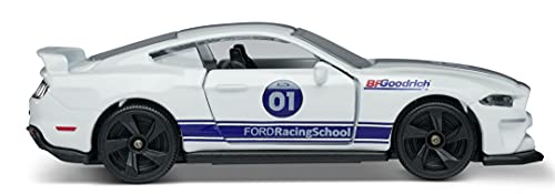 Majorette 212084009Q15 Racing Ford Mustang GT - Coche de Juguete, Rueda Libre, Piezas de Apertura, 7,5 cm, Color Blanco/Azul, para niños a Partir de 3 años