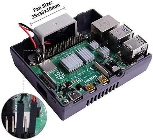 MakerFun Retro Gaming Nes4Pi Caja con USB Controladores para RPi 4B, Raspberry Pi 4 Cajas con Ventilador,Raspberry Pi Ventilador,Raspberry Pi Disipadores para Raspberry Pi 4 Modelo B