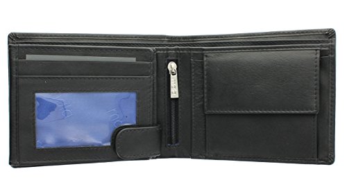 Mala Leather Colección Origin Cartera Bi-Fold de Cuero con Protección RFID 129_5 Negro