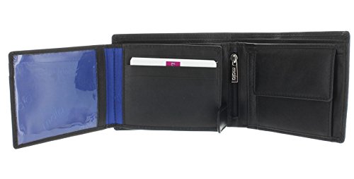 Mala Leather Colección Origin Cartera Bi-Fold de Cuero con Protección RFID 129_5 Negro