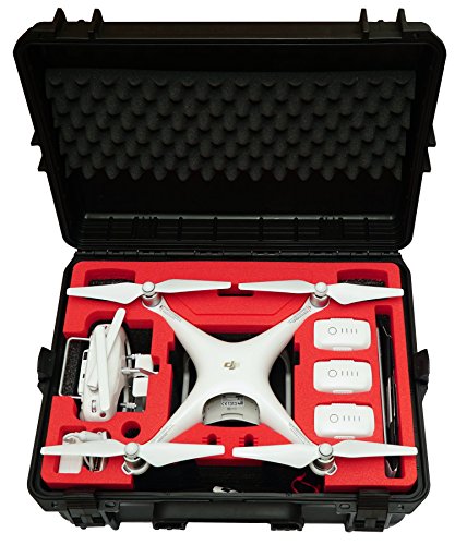 Maletín de Transporte Profesional, Maleta para dji Phantom 4 Pro/+, V1.0/2.0, ADV/+, Obsidian. Maletín de Exterior Impermeable, IP67, Tapa Dura, «Made in Germany»