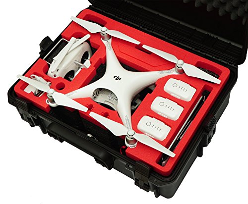 Maletín de Transporte Profesional, Maleta para dji Phantom 4 Pro/+, V1.0/2.0, ADV/+, Obsidian. Maletín de Exterior Impermeable, IP67, Tapa Dura, «Made in Germany»