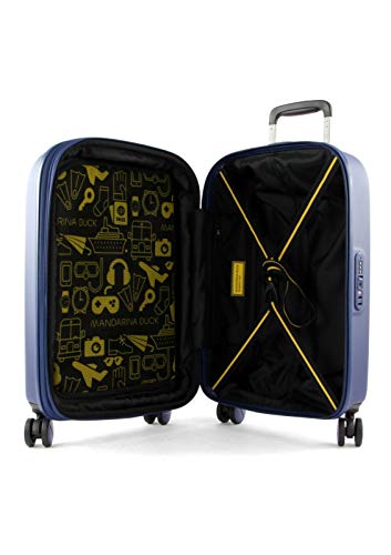 Mandarina Duck - LOGODUCK + Trolley Cabin EXP / Estate Blue, Luggage- Suitcase Unisex, Estate Blue, 55x35x23cm - P10SZV3419R