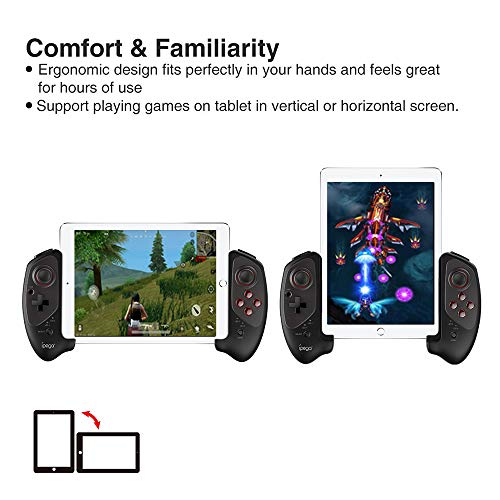 Mando inalámbrico para Bluetooth Gamepad Inalámbrico Retráctil Control de Juego compatible con Android Smartphone Tableta Win7/Win8/Win10 PC