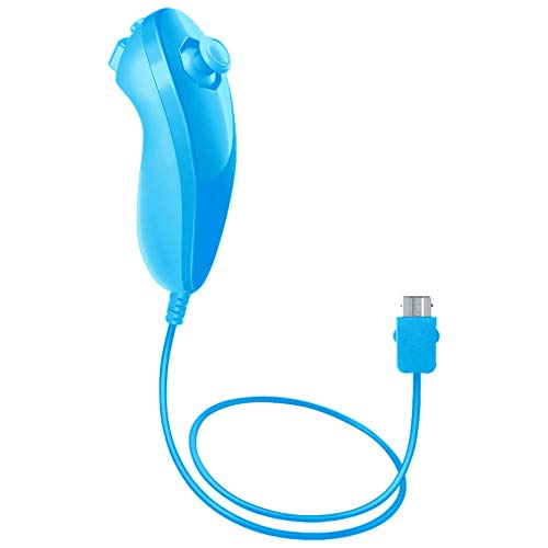 Mando Nunchuck Azul para Nintendo Wii y Nintendo Wii U, Compatible Motion Plus