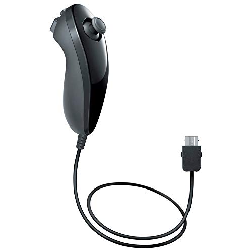 Mando Nunchuck en color Negro para Nintendo Wii y Nintendo Wii U, Compatible Motion PLus