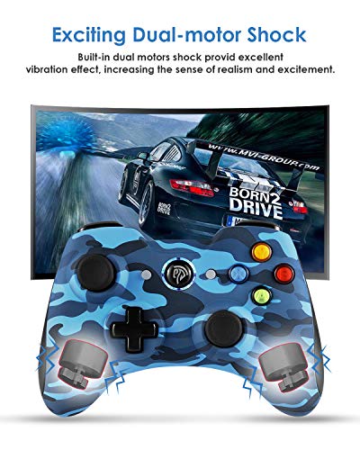Mandos de PC 2.4G, [Regalos Oferta] EasySMX 2.4G Mandos PS3 con Batería Incorporada, Vibración Doble, Controller PS3, Gamepad PC y Joystick ps3 para Windows XP/Vista/11/7/8/10/PS3/PC/TV Box de Andriod