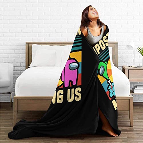 Manta De Lana para Niños Adultos, Microfibra Among Us Manta De Juego, Súper Cálida, Suave, Ligera Y Acogedora, Manta De Felpa para Sofá Cama, Sofá, Todas Las Estaciones