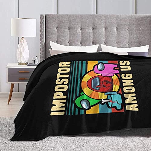 Manta De Lana para Niños Adultos, Microfibra Among Us Manta De Juego, Súper Cálida, Suave, Ligera Y Acogedora, Manta De Felpa para Sofá Cama, Sofá, Todas Las Estaciones