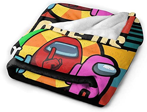 Manta De Lana para Niños Adultos, Microfibra Among Us Manta De Juego, Súper Cálida, Suave, Ligera Y Acogedora, Manta De Felpa para Sofá Cama, Sofá, Todas Las Estaciones
