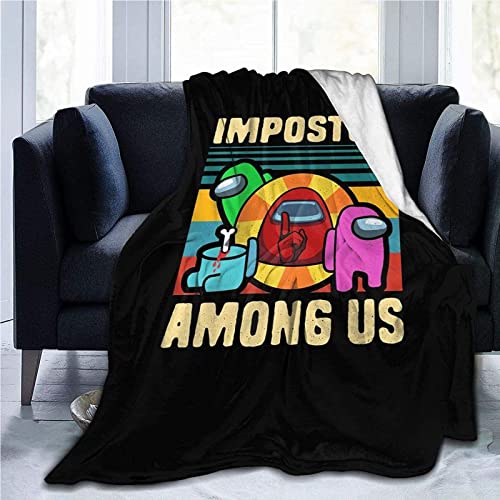 Manta De Lana para Niños Adultos, Microfibra Among Us Manta De Juego, Súper Cálida, Suave, Ligera Y Acogedora, Manta De Felpa para Sofá Cama, Sofá, Todas Las Estaciones