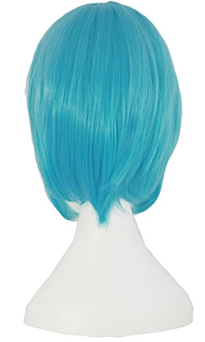 Mapofbeauty 47 Pulgadas/120cm 2 Colas de Caballo Largo Recto Peluca Cosplay Costume Party (Azul Cian)