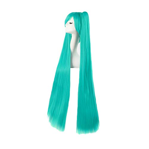 MapofBeauty 48 Pulgadas/120cm Hermosa Peluca Cosplay Recta Larga (Azul Cian)