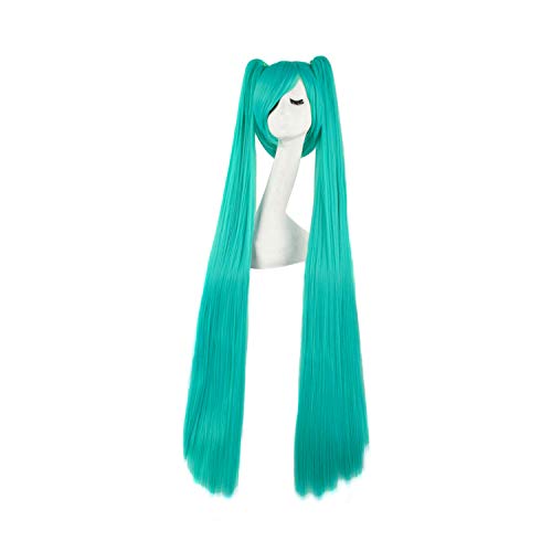 MapofBeauty 48 Pulgadas/120cm Hermosa Peluca Cosplay Recta Larga (Azul Cian)