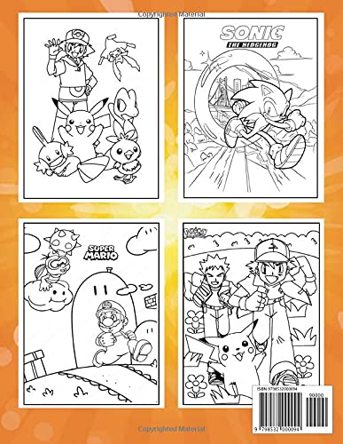 Mario Sonic Pokemon Coloring Book For Kids Ages 4-8: Enjoy Lots Of Beautiful Colors All Around Us (Mini Coloring Books For Kids, Coloring Books For ... For Boys And Girls, Jumbo Coloring Book)