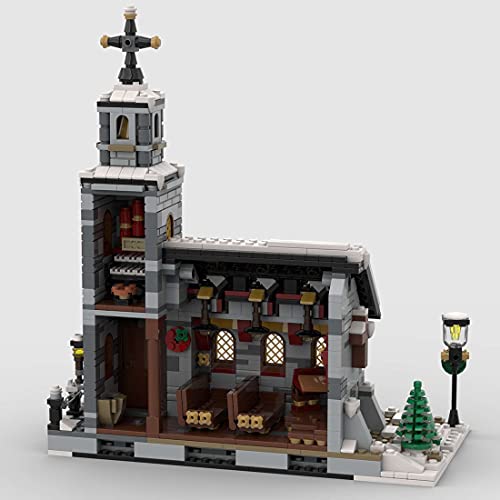 MARLO Winter Church - Juego de construcción de construcción (1074 piezas, compatible con Lego)