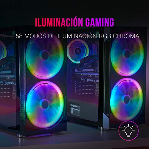 Mars Gaming MC9W, Caja PC ATX, Ventana Lateral+Frontal, 2xVentilador ARGB, Blanco