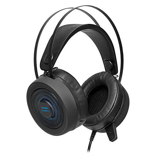 Mars Gaming MH318, Cascos Gaming Surround 7.1 RGBFlow, Drivers 50mm SENSUS,Negro