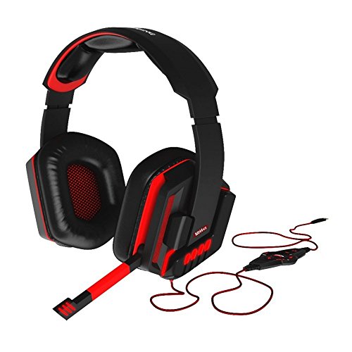 Mars Gaming MH4V2 - Auriculares gaming (surround 7.2, iluminación LED, drivers neodimio 50mm con vibración, drivers Sensus, micrófono plegable, cancelación de ruido, caja de control, USB, PC / PS4)