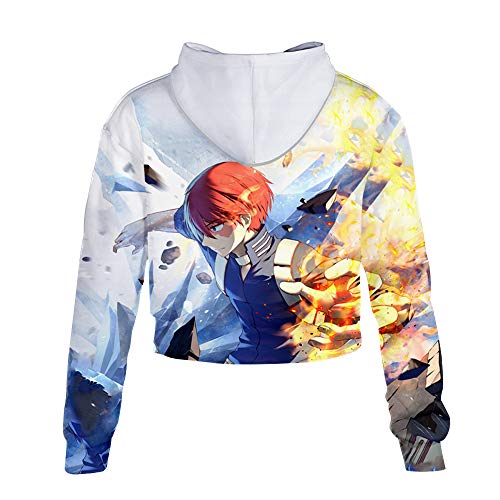 Mars Jun MY Hero One'S Justice Mujeres 3D Hoodie Impresión Sudadera de Manga Larga Ropa Deportiva para Niña Adolescente Hooded Pullover Sweatshirt