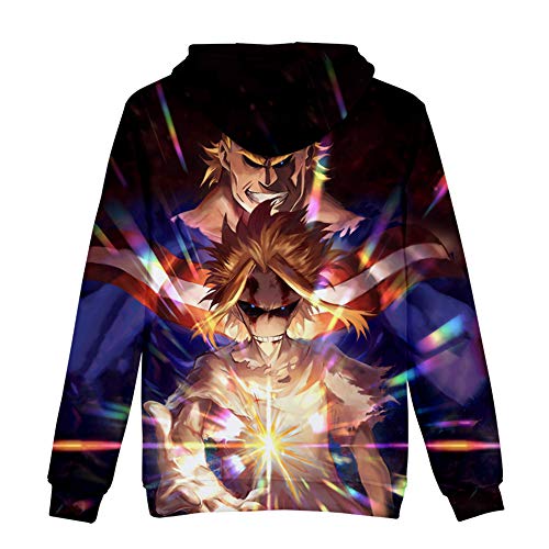 Mars Jun Unisex MY Hero One'S Justice Mujeres Hombres 3D Hoodie Impresión Sudadera de Manga Larga Ropa Deportiva para Niño Niña Adolescente Hooded Pullover Sweatshi