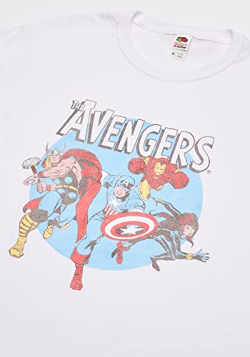 Marvel Avengers Camiseta, Blanco, S para Hombre