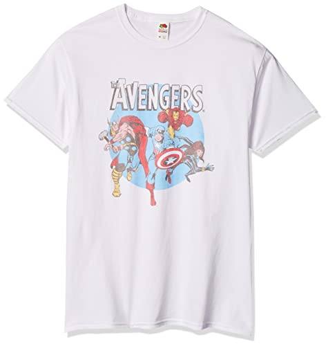 Marvel Avengers Camiseta, Blanco, S para Hombre