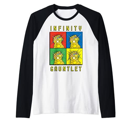 Marvel Avengers Infinity Gauntlet Pop Art Box Up C1 Camiseta Manga Raglan