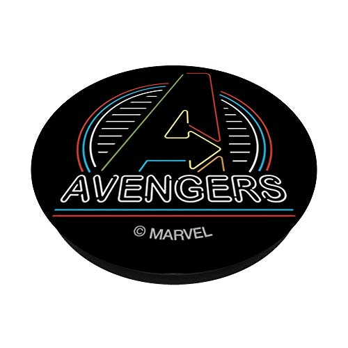 Marvel Avengers Logo in Neon Lights PopSockets PopGrip: Agarre intercambiable para Teléfonos y Tabletas