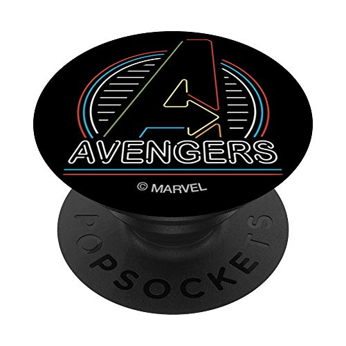 Marvel Avengers Logo in Neon Lights PopSockets PopGrip: Agarre intercambiable para Teléfonos y Tabletas
