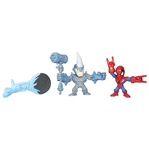 Marvel Super Hero Mashers Micro Spider-Man vs. Rhino de Marvel, Paquete de 2