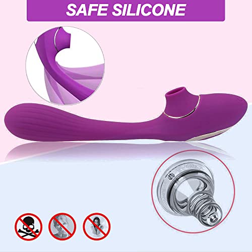 Masajeador Portátil de Silicona Usb recargable 10 Modos de Frecuencia Impermeable para Dolores musculares y recuperación deportiva (Púrpura)