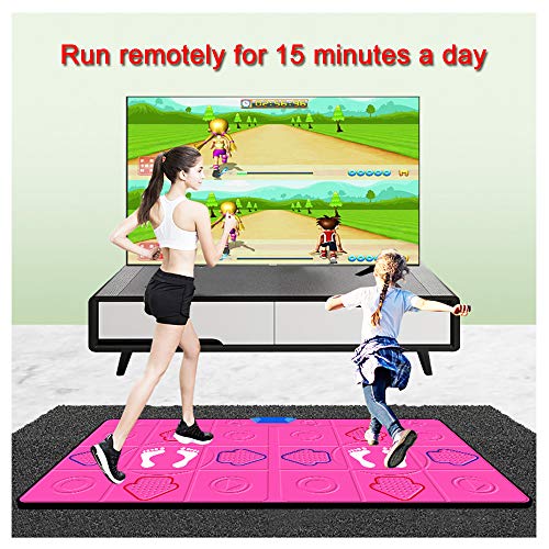 Mat de baile doble inalámbrico, 3d antideslizante insonorizado somatosensorial juego de juegos, TV / computadora, plug-and-play entretenimiento, almohadilla de espuma suave, portátil y plegable,A