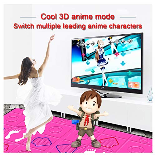 Mat de baile doble inalámbrico, 3d antideslizante insonorizado somatosensorial juego de juegos, TV / computadora, plug-and-play entretenimiento, almohadilla de espuma suave, portátil y plegable,A