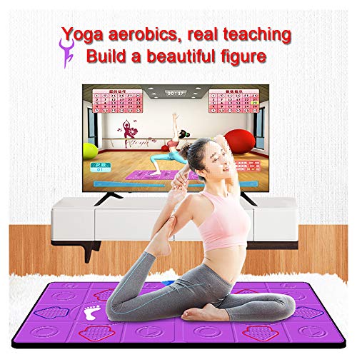 Mat de baile doble inalámbrico, 3d antideslizante insonorizado somatosensorial juego de juegos, TV / computadora, plug-and-play entretenimiento, almohadilla de espuma suave, portátil y plegable,A