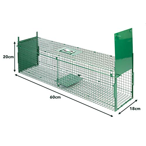 MaxxGarden Trampa de Captura Infaillible – Plegable – Jaula – para pequeños Animales: Conejos, Ratas, roedores – 60 x 18 x 20 cm – con Dos entradas / Wrong brandname: MaxxGarden