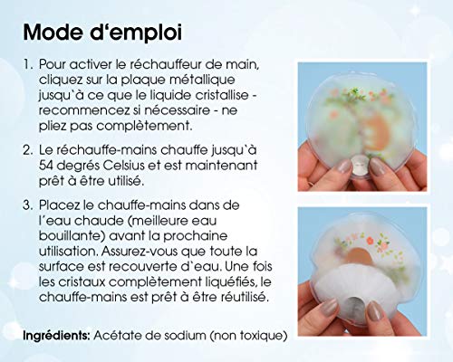 MC-Trend Juego de 4 calentadores de manos con diseño de flor de la vida