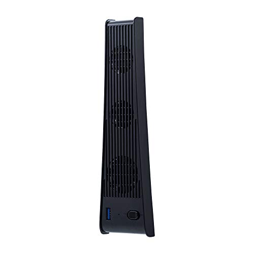 Mcbazel Cooling Ventiladores para PS5, Externo USB 3.0 Accesorio de Enfriador Compatible con PlayStation 5 Edición Digital / Consola Ultra HD - Negro