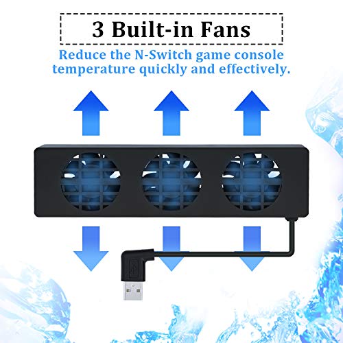 Mcbazel DOBE USB ventilador de refrigeración externo para Nintendo Switch Dock - Negro