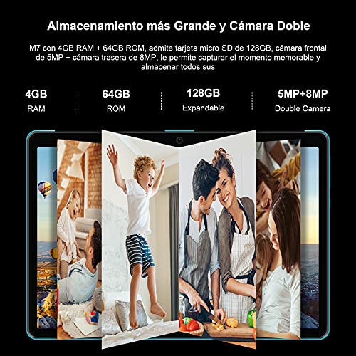 MEBERRY Tablet 10 Pulgadas HD IPS Ultra Rápido Android 10 Pro 8-núcleos 1.6Ghz Tableta 128GB Expandible - Certificación Google GMS - 8000mAh | WI-FI | Bluetooth | GPS(5.0+8.0MP Cámara), Azul