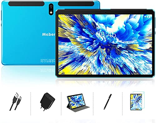 MEBERRY Tablet 10 Pulgadas HD IPS Ultra Rápido Android 10 Pro 8-núcleos 1.6Ghz Tableta 128GB Expandible - Certificación Google GMS - 8000mAh | WI-FI | Bluetooth | GPS(5.0+8.0MP Cámara), Azul