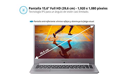 MEDION Akoya S15449 - Ordenador portátil de 15.6" FullHD (Intel Core i5-1135G7, 8GB de RAM, 512GB SSD, Intel Iris Xe Graphics, sin Sistema Operativo) - Teclado Qwerty Español