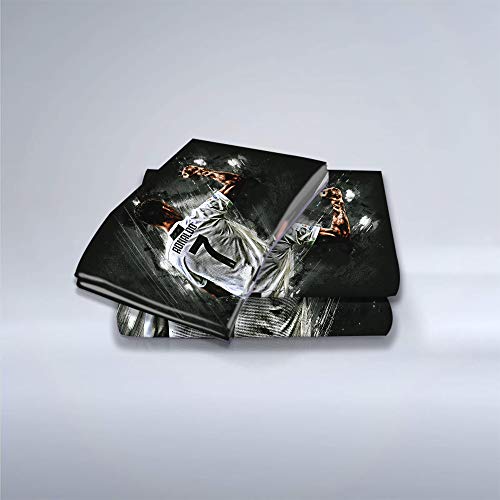 Meet Juego De Cama Funda Nórdica para 1/2 Persona, Funda De Almohada Fútbol Cristiano Ronaldo Juego De Cama De Microfibra Suave (Estilo 06,(150x200cm)-Cama de 90)