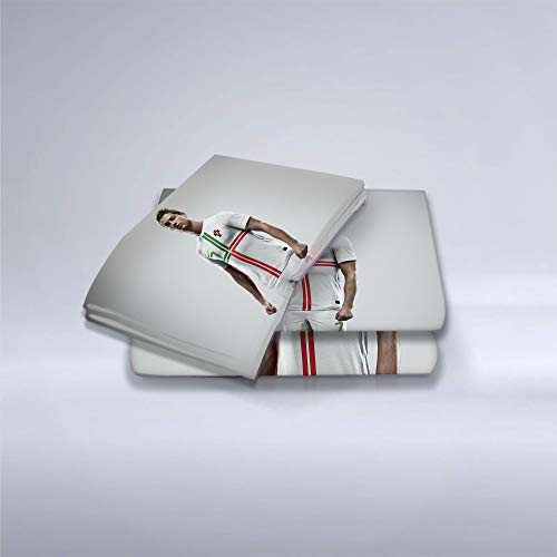 Meet Juego De Funda Nórdica Cepillada Tamaño Doble - 3 Piezas Juegos De Fundas De Edredón De Microfibra Hipoalergénica Ultra Suave - Fútbol Cristiano Ronaldo (Estilo 01,(150x200cm)-Cama de 90)