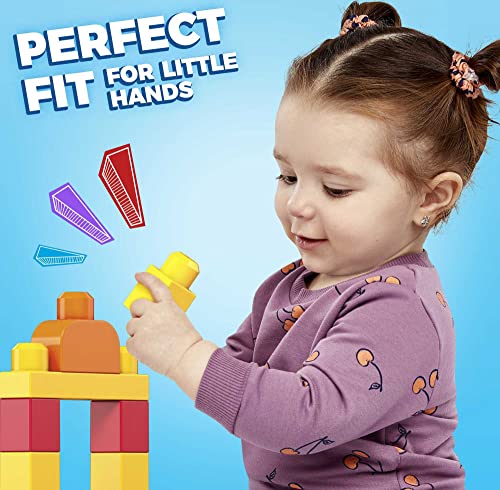 Mega Bloks Bolsa clásica con 80 bloques de construcción, juguete para bebé + 1 año Mattel DCH63)