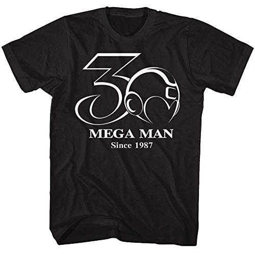 Mega Man Capcom Videojuego 30 Aniversario desde 1987 Adulto Camiseta Camiseta - Negro - Small