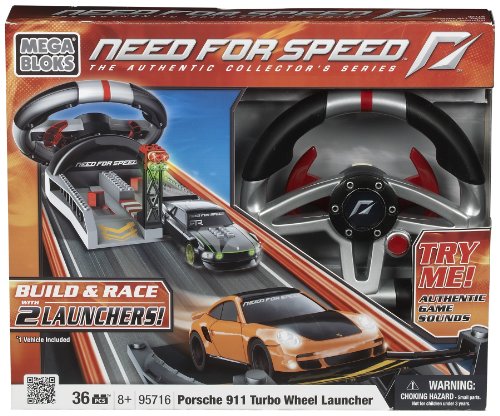 Megabloks 95716U Need For Speed - Coche Porsche Turbo con rampa y Volante